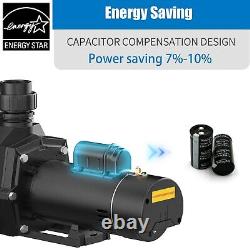 1 1/2HP Pool Pump Motor, Above/Inground, 110-240V, 6000GPH, 69FT Max, 1.5'' NPT, Wired