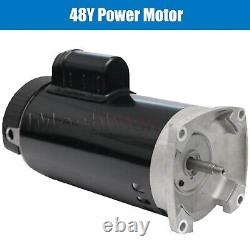 1 1/2HP Pool Pump Motor, Above/Inground, 110-240V, 6000GPH, 69FT Max, 1.5'' NPT, Wired