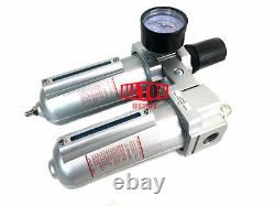 1/2 Compressed Air Moisture Filter Regulator Oiler Separator Lubricator Combo