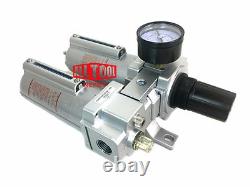 1/2 Compressed Air Moisture Filter Regulator Oiler Separator Lubricator Combo