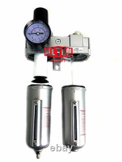 1/2 Compressed Air Moisture Filter Regulator Oiler Separator Lubricator Combo