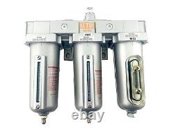 1/2 Heavy Duty Inline Compressed Air Filter Clean system 3 Stage Manual Drain