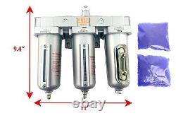 1/2 Heavy Duty Inline Compressed Air Filter Clean system 3 Stage Manual Drain