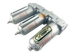 1/2 Heavy Duty Inline Compressed Air Filter Clean system 3 Stage Manual Drain