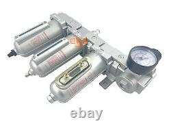 1/2 Heavy Duty Inline Compressed Air Filter Clean system 4 Stage Auto Drain
