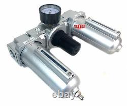1/2 NPT Compressed Air Preparation Filter/Regulator/Lubricator FRL Manual drain