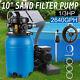 10 Sand Filter Above Ground With 1/3hp Pool Pump 2640gph Flow Up To 10000gallon