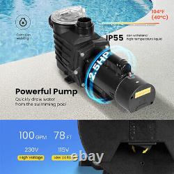 2.5 HP Self Primming Dual Voltage in/Above Ground Swimming Pool Pump with Strainer