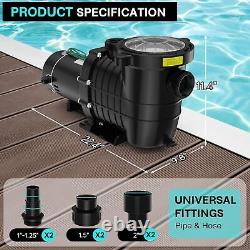 2HP Self-Priming Swimming Pool Pump Motor Strainer Filter Basket In/Above Ground