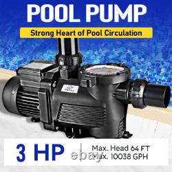 3.0 HP High Flow In/Above Ground Swimming Pool Pump with Strainer Filter Basket