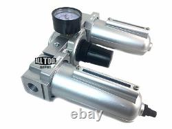 3/4 NPT Compressed Air Preparation Filter/Regulator/Lubricator FRL Manual drain