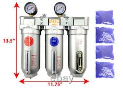 3/4 Super Duty Inline Compressed Air Filter Clean system 3 Stage Manual Drain
