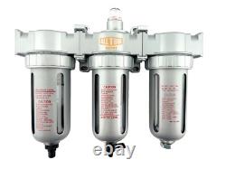 3/8 Mid Flow Inline Compressed Air Filter Clean system 3 Stage Auto Drain