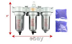 3/8 Mid Flow Inline Compressed Air Filter Clean system 3 Stage Auto Drain
