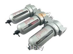 3/8 Mid Flow Inline Compressed Air Filter Clean system 3 Stage Manual Drain