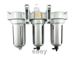 3/8 Mid Flow Inline Compressed Air Filter Clean system 3 Stage Manual Drain
