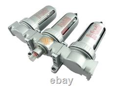 3/8 Mid Flow Inline Compressed Air Filter Clean system 3 Stage Manual Drain