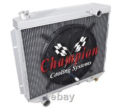 3 Row Aluminum Champion Radiator With 16 Fan for 1959 Ford Galaxie V8 Engine