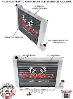 3 Row Aluminum Champion Radiator for 1963 1972 Chevrolet Corvette V8 Engine