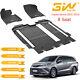 3w Heavy Duty All-weather Floor Mats Set For 2021-2023 Toyota Sienna 8 Seat Tpe