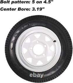 4.80-12 Bias Trailer Tire with 12 Wheel 5 on 4-1/2 Load Range C, Set of 2