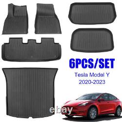 6PCS All Weather Cargo Liner Mat Floor Mats Set Fits For 2020-2023 Tesla Model Y