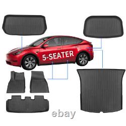 6PCS All Weather Cargo Liner Mat Floor Mats Set Fits For 2020-2023 Tesla Model Y