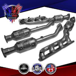 All 4 Fits 2004-2015 Nissan Titan 5.6L Manifold Catalytic Converter Front Rear