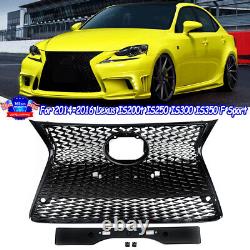 All Black Front Upper+Lower Grille withTrim For 2014-16 Lexus IS250 IS350 F Sport