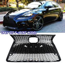 All Black Front Upper+Lower Grille withTrim For 2014-16 Lexus IS250 IS350 F Sport