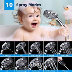 All Metal 10'' Dual Filtered Rainfall Shower Head Combo, High Pressure Handheld