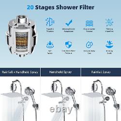 All Metal 10'' Dual Filtered Rainfall Shower Head Combo, High Pressure Handheld