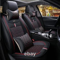 All Weather Custom Car Seat Covers for Fiat 500 500X 5-Seat Leather Black red