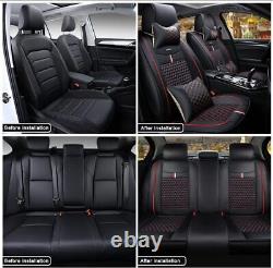 All Weather Custom Car Seat Covers for Fiat 500 500X 5-Seat Leather Black red