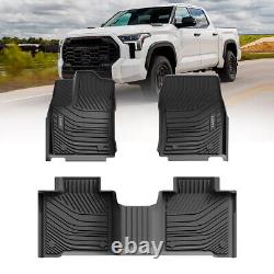 All Weather Floor Mats Liners for 2022-2023 Toyota Tundra New 1st+2nd Anti-slip