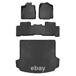 All Weather Floor Mats Set (2 Rows) and Cargo Liner Bundle for MDX (Black)