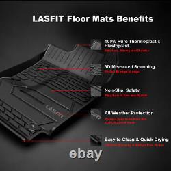 All Weather Floor Mats for 2015-2023 Ford F150 SuperCrew Black TPE Floor Liners