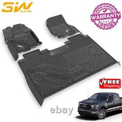 All Weather Floor Mats for 2015-2023 Ford F150 SuperCrew Cab Front Rear 3PCS Set