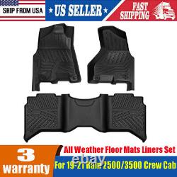 All Weather TPE Floor Mats Liners for 2019-21 RAM 2500 3500 Crew Cab Set