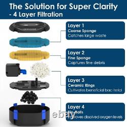 All-in-One Koi Pond Filter 200-500 Gal with Fountain Pump 550GPH