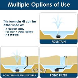 All-in-One Koi Pond Filter 200-500 Gal with Fountain Pump 550GPH