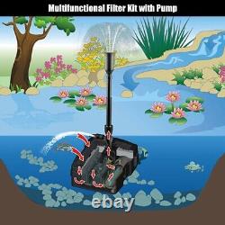 All-in-One Pond Filter Pump with 660 GPH Flow Rate, Sterilizer, and Fountain Jet