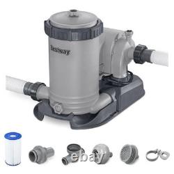 Bestway 2,500 Gallon Filter Pump withCustomizable Timer, Filter Cartridge, Adapters