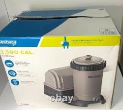 Bestway 2,500 Gallon Filter Pump withCustomizable Timer, Filter Cartridge, Adapters