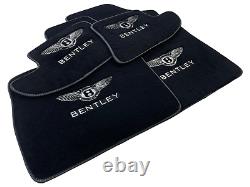 Black Floor Mats For Bentley Continental GT Bentley Tailored White Sewing