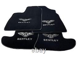 Black Floor Mats For Bentley Continental GT Bentley Tailored White Sewing
