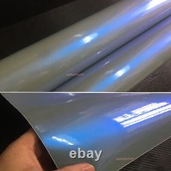 Blue All / Pearl Gloss Rainbow Mirror Chrome Chameleon Car Vinyl Wrap Sticker US