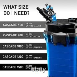 Cascade All-in-One Aquarium Canister Filter for Tanks Up to 200 Gallons
