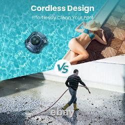 Cordless Robotic Pool Cleaner Vacuum Self-Parking Dual-Motor Strong Suction Blue