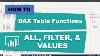 Dax Table Functions All Filter U0026 Values